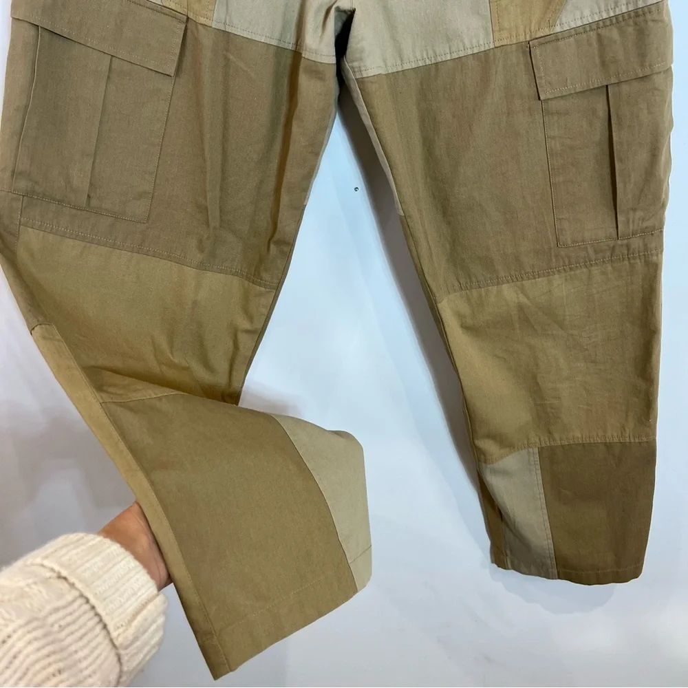 Mes Demoiselles Bendan 100% Cotton Cargo Patchwork Paperbag Designer Pants EU 36 - Picture 3 of 10